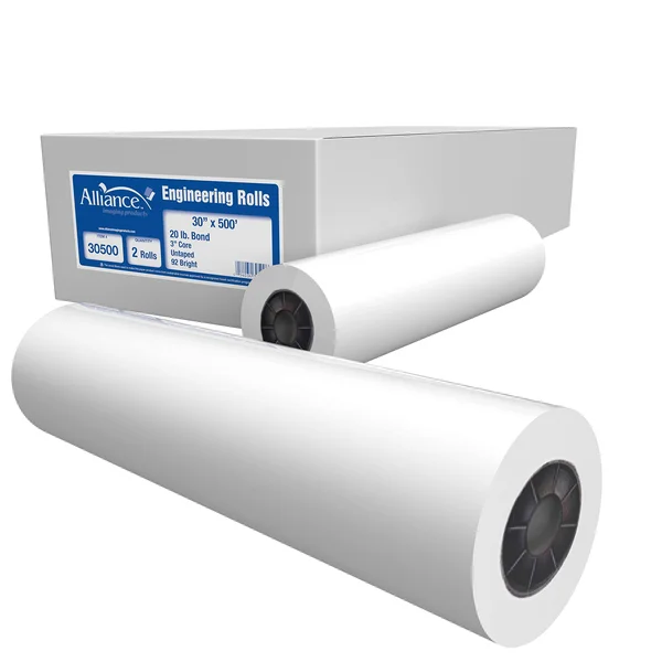 Alliance 30x22 x 500& Bond Engineering Rolls 20 lb - 92 Bright (2 Rolls)