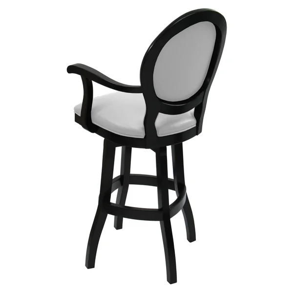 Tobias Designs 30x22 Swivel Solid Wood Bar Stool in Black Leatherette