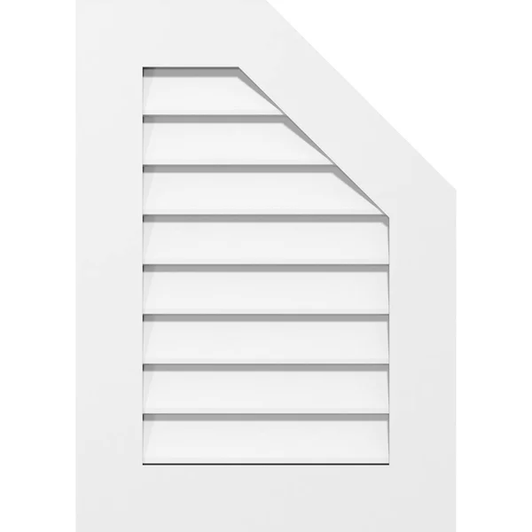 Ekena Millwork GVPOR20X3001SN 20x22W x 30x22H Half Octagon Top Right Surface Mount PVC Gable Vent: Non-Functional, w/ 3-1/2x22W