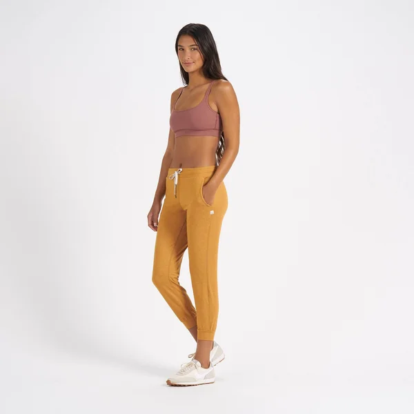 Women's Performance Jogger by Vuori, Xxs, Yellow/Gold, Flax Heather, Cozy, Relaxed Fit, Softest Premium Stretch Fabric, V