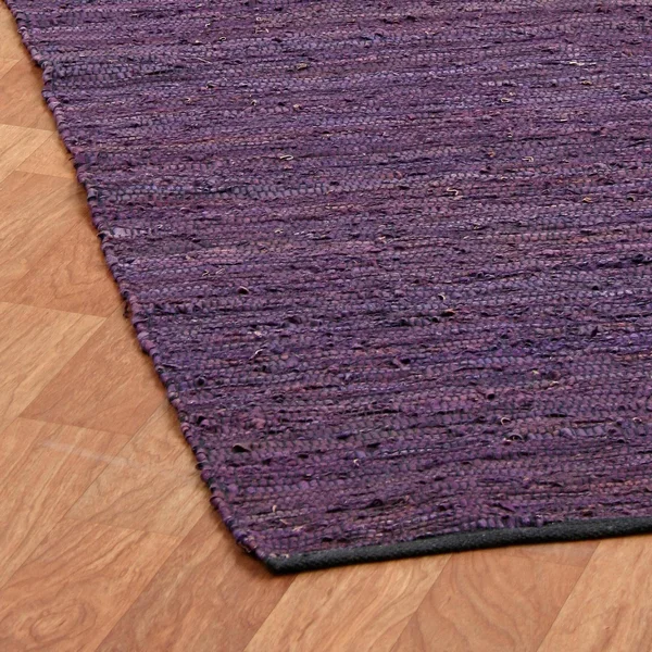 Matador Purple Leather Chindi Rug St. Croix Rug Size: 9& x 12&
