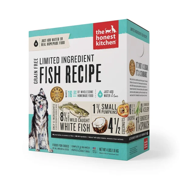 The Honest Kitchen Limited Ingredient Grain Free Fish Recipe Dehydrated Dog Food, 4 lbs