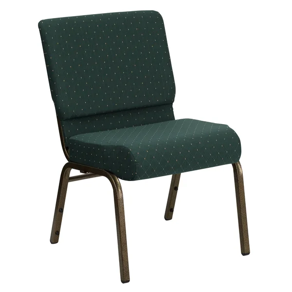 Lancaster Home Hercules Series Vein Frame 21-Inch Extra Widefabric Stacking Church Chair with 4-Inch Thick Seat - Gold