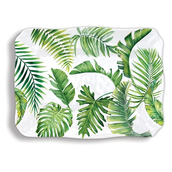 Flamingo Palm Melamine Serveware Large Platter, Michel Design Works