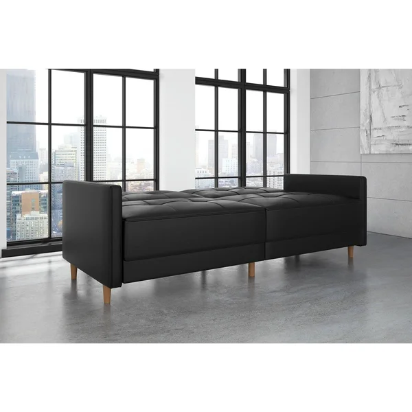 DHP Andora Coil Convertible Futon Couch, White