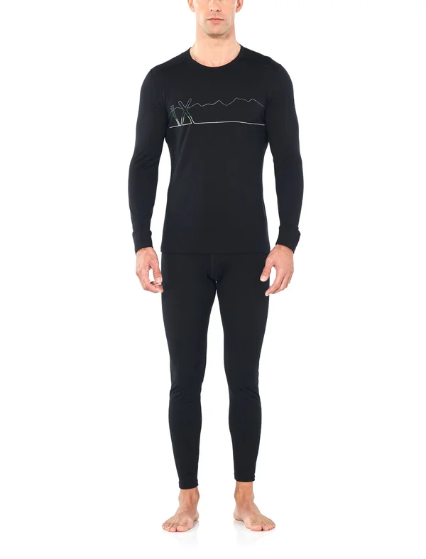 Icebreaker Men's 200 Oasis LS Crewe Single Line Ski Black M
