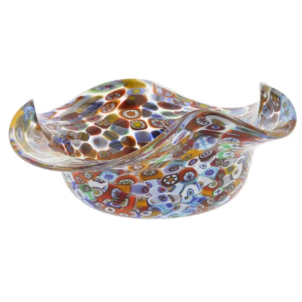 Murano Glass Millefiori Fazzoletto Bowl