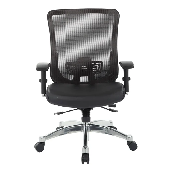 Space Seating Black Vertical Mesh Back Chair in Black