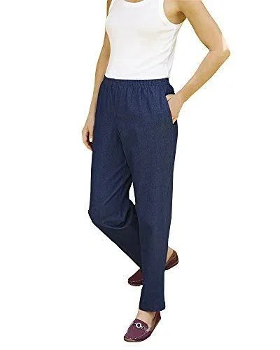 Alfred Dunner Pull-On Pants, Denim, 16