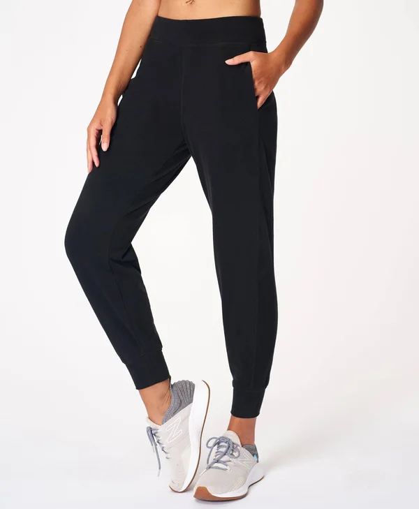 Sweaty Betty Gary Luxe Fleece Sweatpants, Black, Women's XXLarge