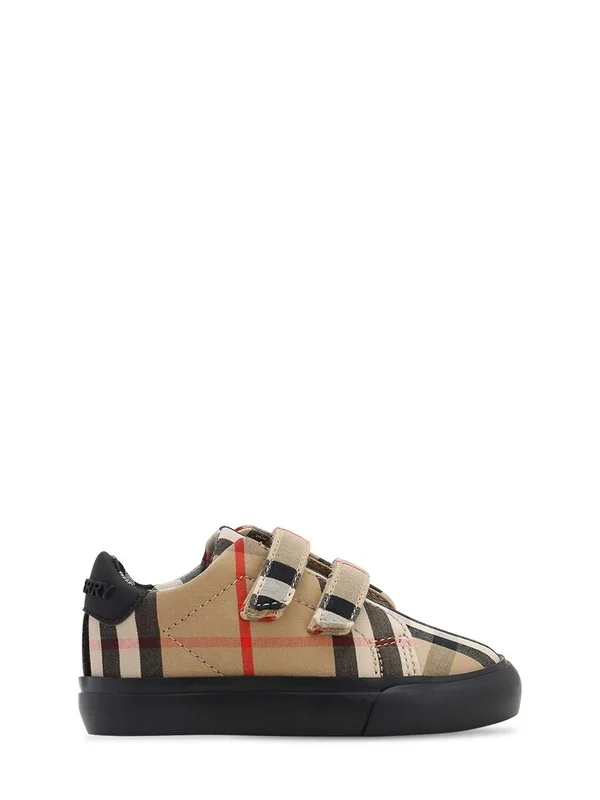 Burberry Unisex Mini Markham Check Low-top Sneakers - Walker, Toddler - Black