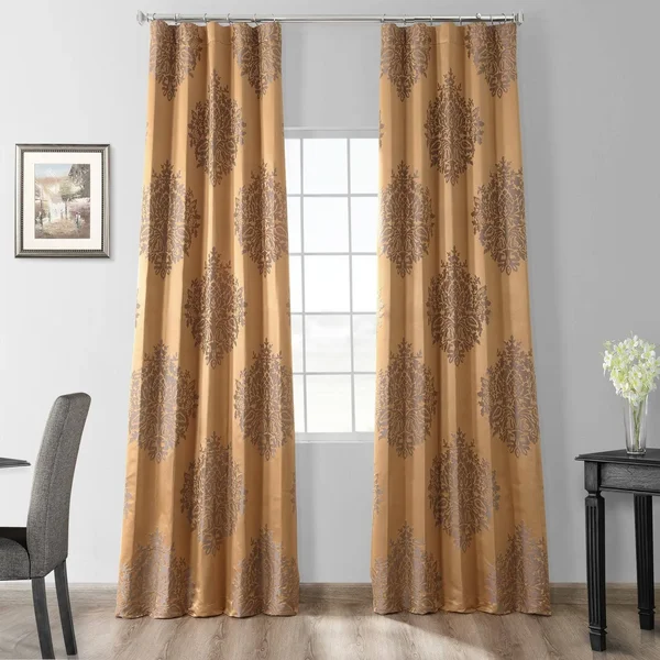 Jqch-20160733-96 Ellaria Faux Silk Jacquard Curtain - Silver Dew, 50 x 96