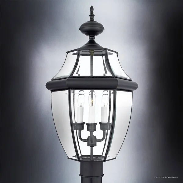 Urban Ambiance Luxury Colonial Outdoor Post Light - Large Size: 23 inchh x 12.5 inchw, with Tudor Style Elements, Versatile Desig