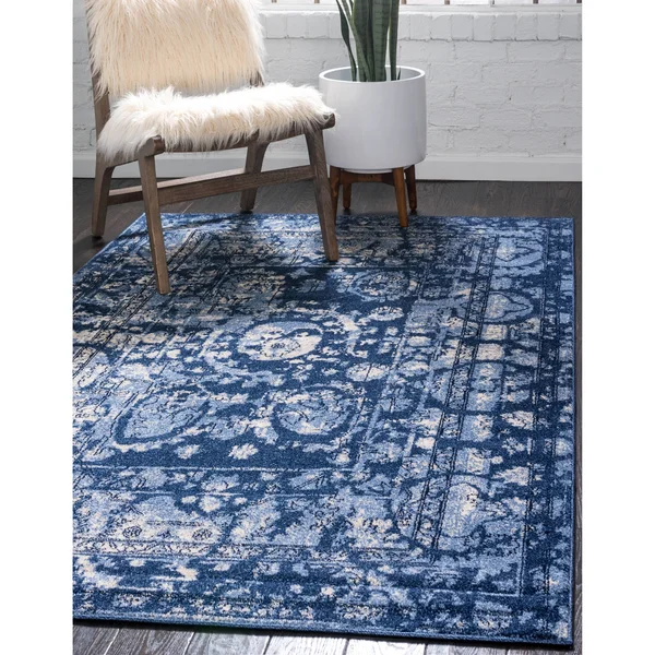 Unique Loom Vintage La Jolla Area Rug - 8& x 11& 4 (Blue)