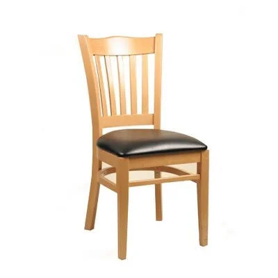 Medina Vinyl Upholstered Slat Back Side Chair Alcott Hill? Frame Color: Cherry - Upholstery Color: New Soho: Silver Grey