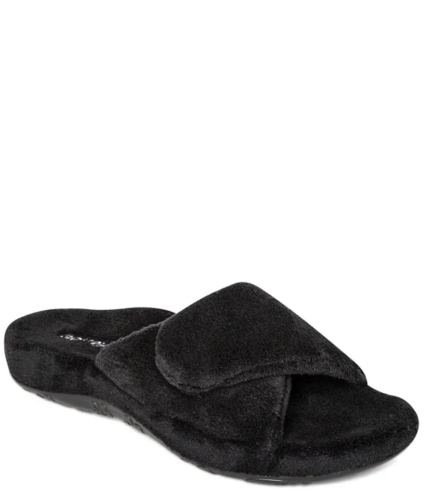 Aetrex Shelby Open Toe Slipper Black, 37