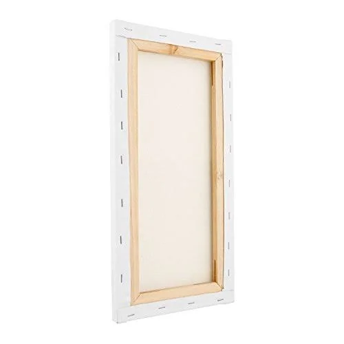 U.S. Art Supply 24 inch x 48 inch Stretched Canvas 12-Ounce Primed 6-Pack - Professional White Blank 3/4 inch Profile Heavy-Weig