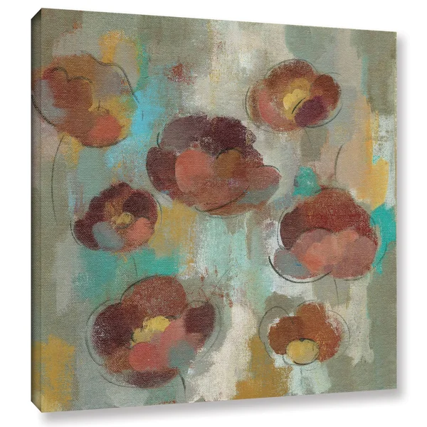 Silvia Vassileva 'Marsala Blossoms II' Gallery Wrapped Canvas - 18x18