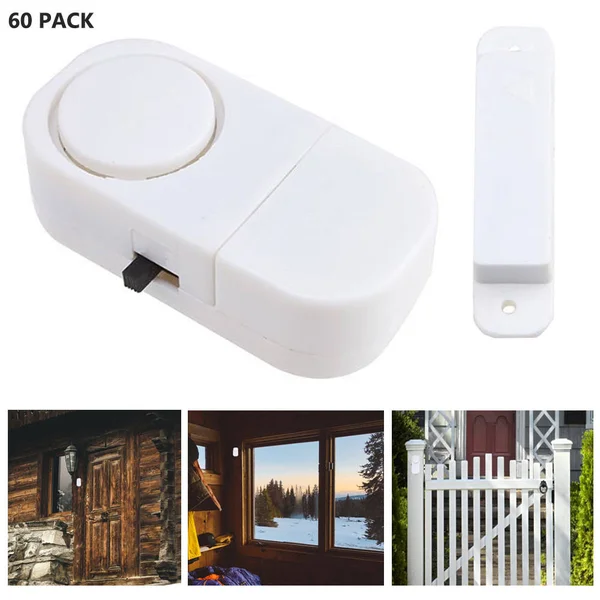 60 Pack Wireless Door and Window Entry Alarm Battery Home Security System Switch 33014