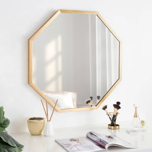 Kate and Laurel Laverty 28-in L x 28-in W Octagon Silver Framed Wall Mirror, 218781