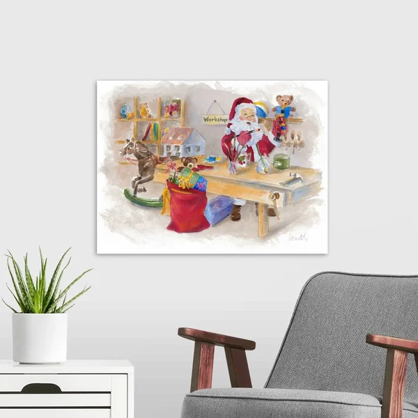 Santa's Workshop - Canvas Wall Art, 24x18, Great Big Canvas