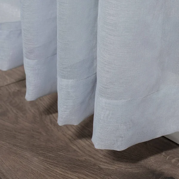 Solid Color Basic Sheer Curtain Set of Two Panels, Rod Pocket - 54 x 95 - 95 Inches - Grey