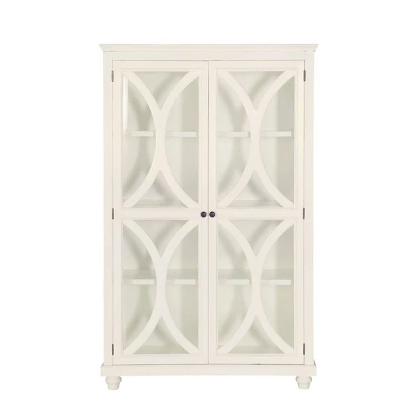 Home Fare 3-Shelf Wood Bookcase Display Cabinet in White