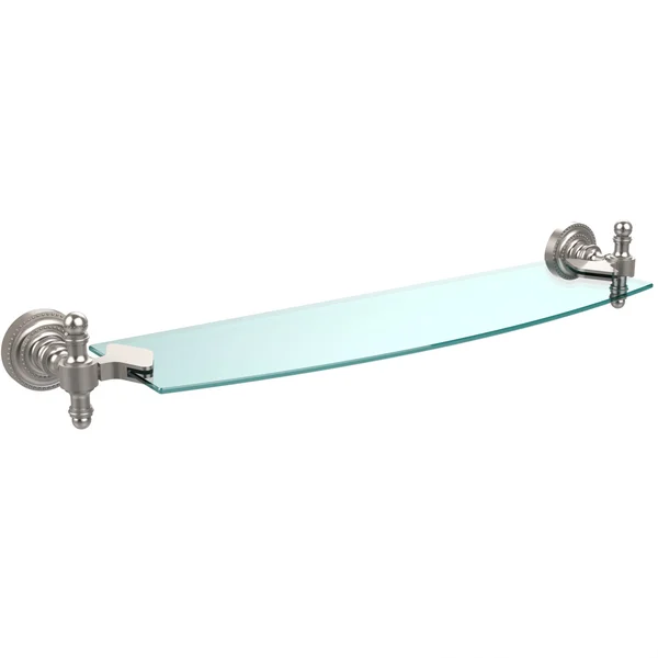 Allied Brass Retro Dot 18 inch Glass Shelf Polished Nickel