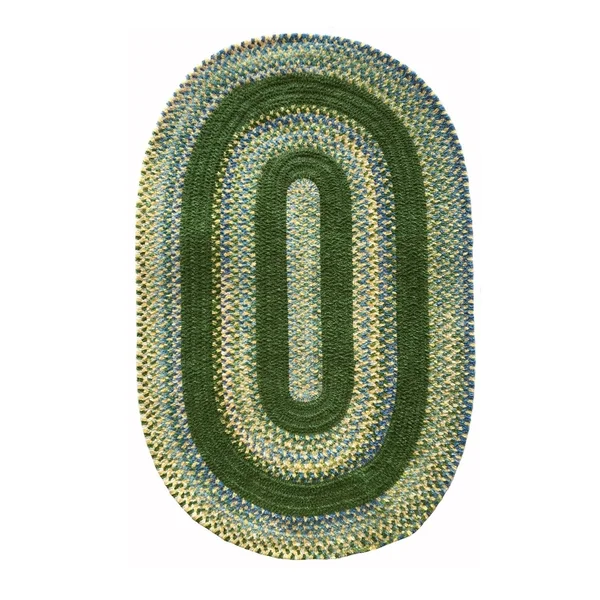 Bailey Concentric Rectangle Braided Area Rug - Grassy Hill, Size: 2& 3\ x 4&
