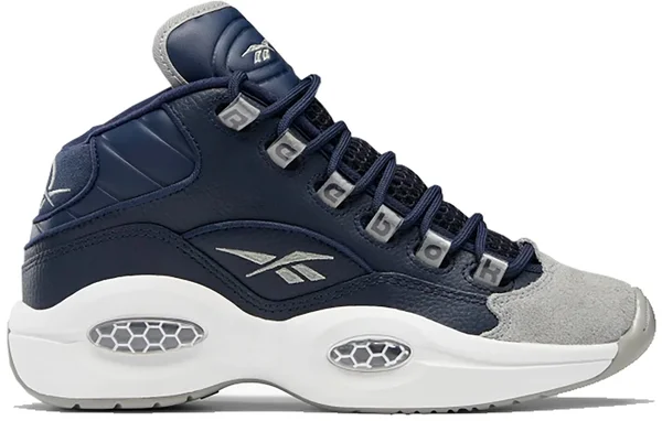 Reebok Boys Question Mid - Basketball Shoes Grey/Blue Size 06.5