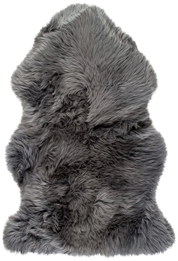 Natural New Zealand Grey 2 ft. x 3 ft. Single Sheepskin Area Rug