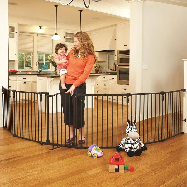 North States 3-in-1 Arched Decor Extra Wide Gate, Matte Bronze, 144x22