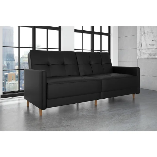 DHP Andora Coil Convertible Futon Couch, White