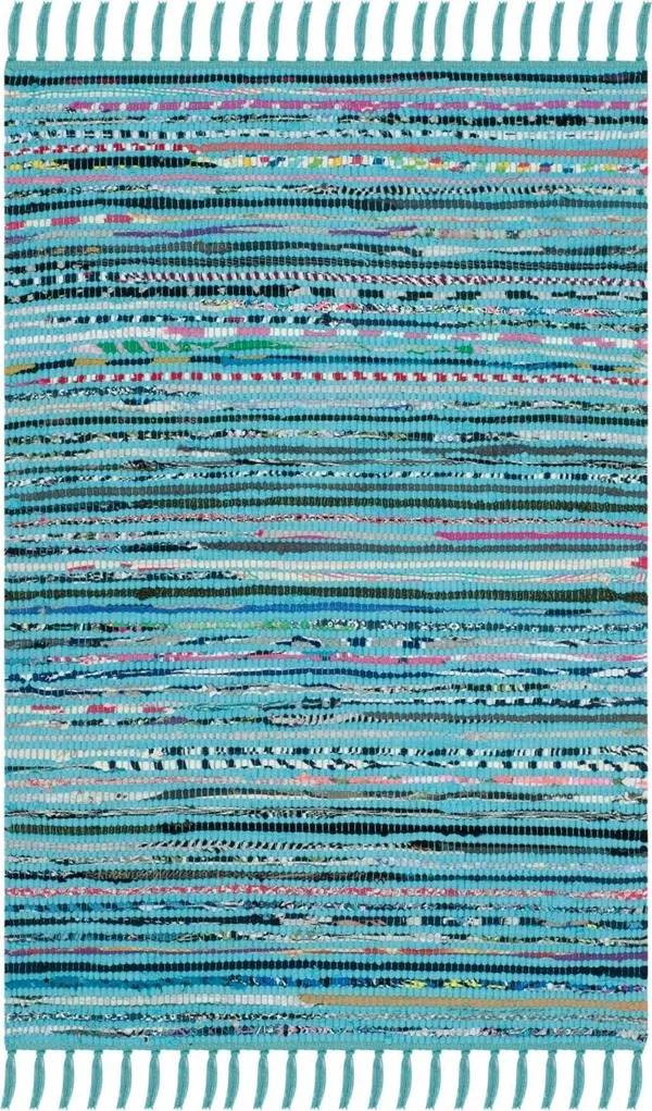 Safavieh Rag Rug RAR125C 2&3x22 x 10&0x22 Runner Turquoise - Multi Area Rug