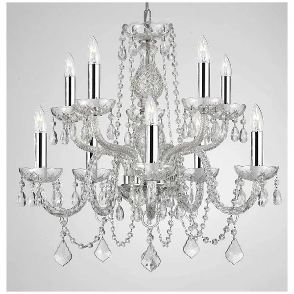 Chandelier Lighting Crystal Chandeliers H25x22 x W24x22 10 Lights