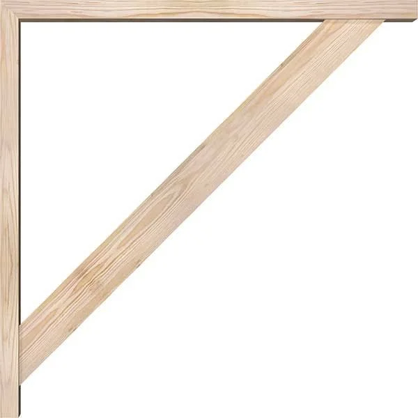 Ekena Millwork 1465032 3 1/2x22W x 34x22D x 34x22H Traditional Block Smooth Bracket w/ Offset Brace - Douglas Fir