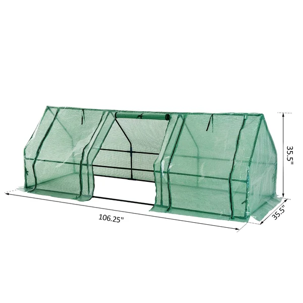 Outsunny 9& x 3& x 3& Portable Flower Garden Greenhouse