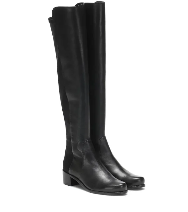 Stuart Weitzman Reserve Leather Over-The-Knee Boots - Black
