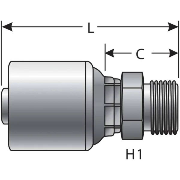 Gates Male British Standard Parallel Pipe (Megacrimp) - G25810-1616