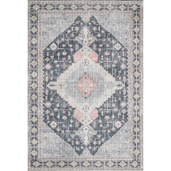 Alexander Home Leanne Traditional Distressed Printed Area Rug - Adult Unisex, Size: 7&6 x 9&6, Red