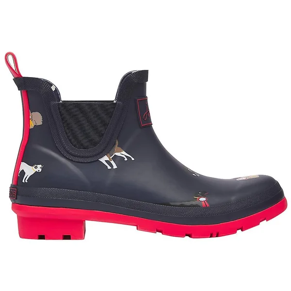 Joules Wellibob Ladies Rubber Ankle Wellington Boots Navy Dog Show: UK