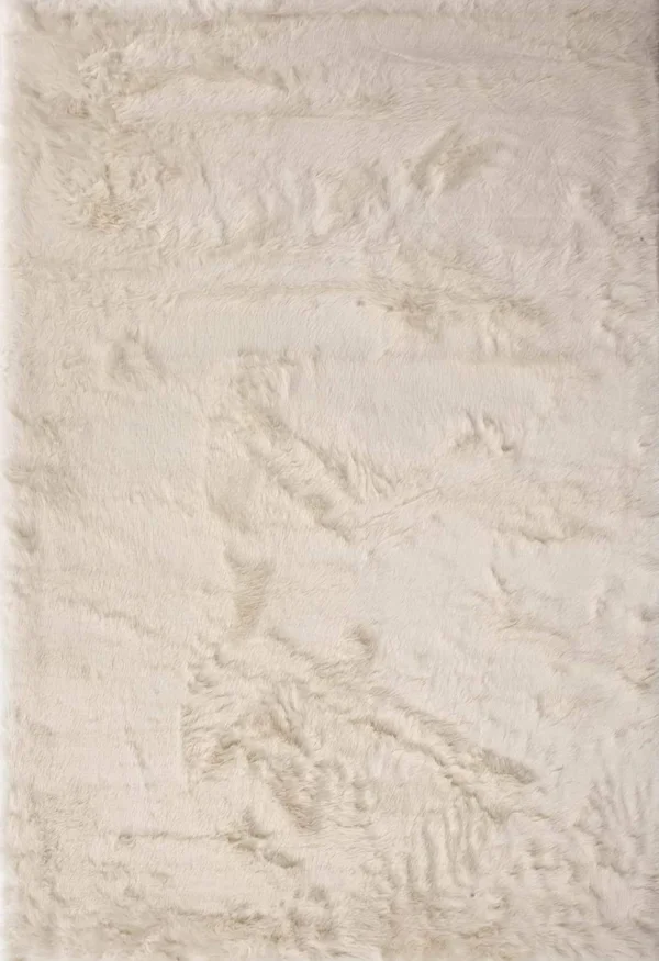 Abacasa Mink Silver Acrylic and Polyester Faux Fur Area Rug