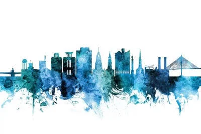 Michael Tompsett Large 3-Piece Canvas Print - Charleston - South Carolina Skyline ( places > North America > United State