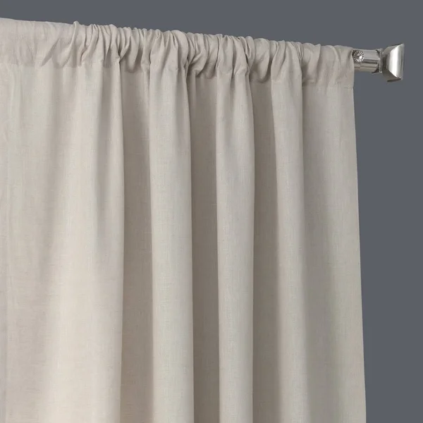 Exclusive Fabrics Signature French Linen Sheer Curtain PANEL - Birch 96-Inch