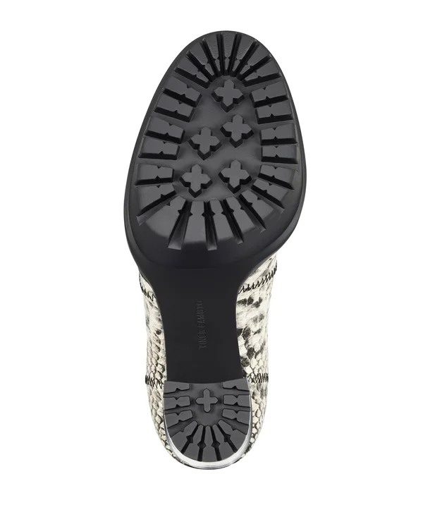 Vince Camuto Women's Erettie Lug Sole Platform Booties - Black/White Snake