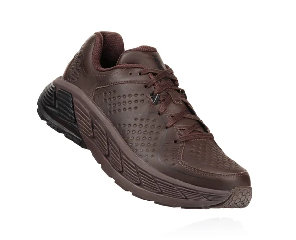 Hoka One One Men's Gaviota Leather Shoe - 12 Wide - Demitasse - Black