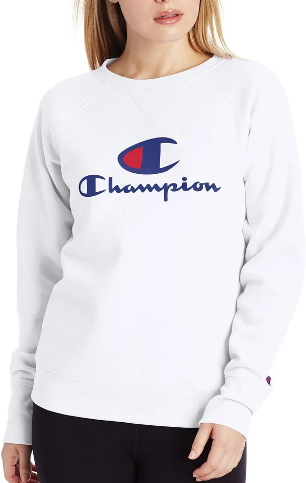 Champion Powerblend Graphic Crew White, XL