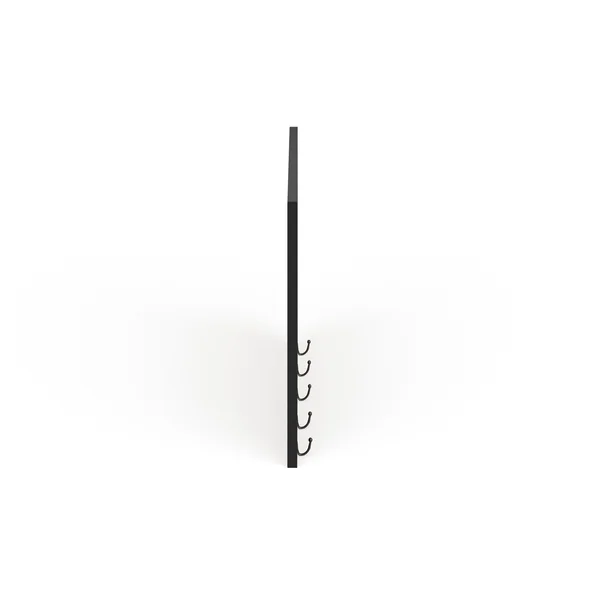 DesignOvation Pub Mirror with 5 Metal Hooks Black