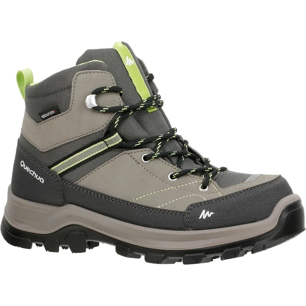 Quechua Kid's Mh500 - High-Top Waterproof Hiking Shoes in Iced Coffee, Size 13C