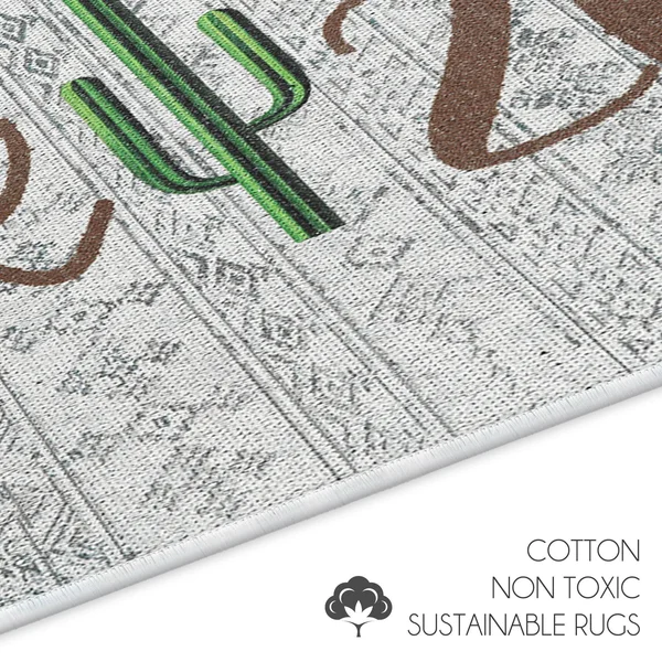 US States Design 3 Piece Bathroom Rugs Set - Non-Slip Ultra Thin Bath Rugs for Bathroom Floor - Washable Bathroom Mats Set - Mia